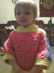 Granny square sweater, 2t, for my daughter