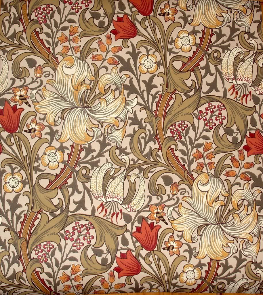 william morris golden lily wallpaper uk print old