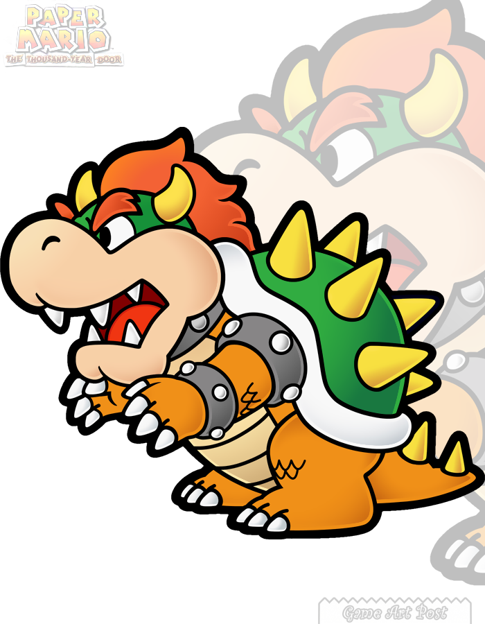 Paper Mario The Thousand Year Door Art Bowser the King Koopa