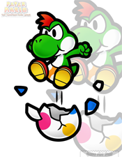 Paper Mario The Thousand Year Door Art Yoshi Kid Just Hatched