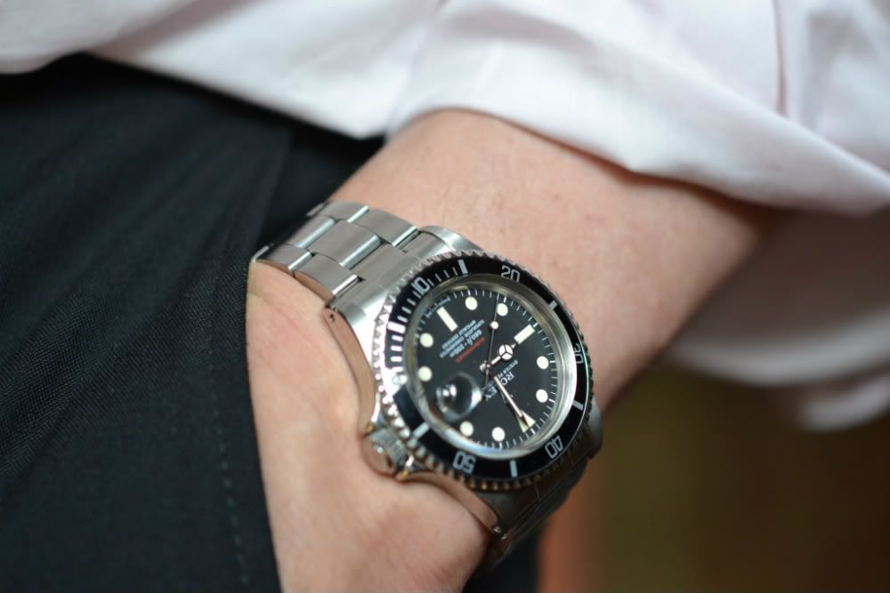 rolex submariner on 6 inch wrist