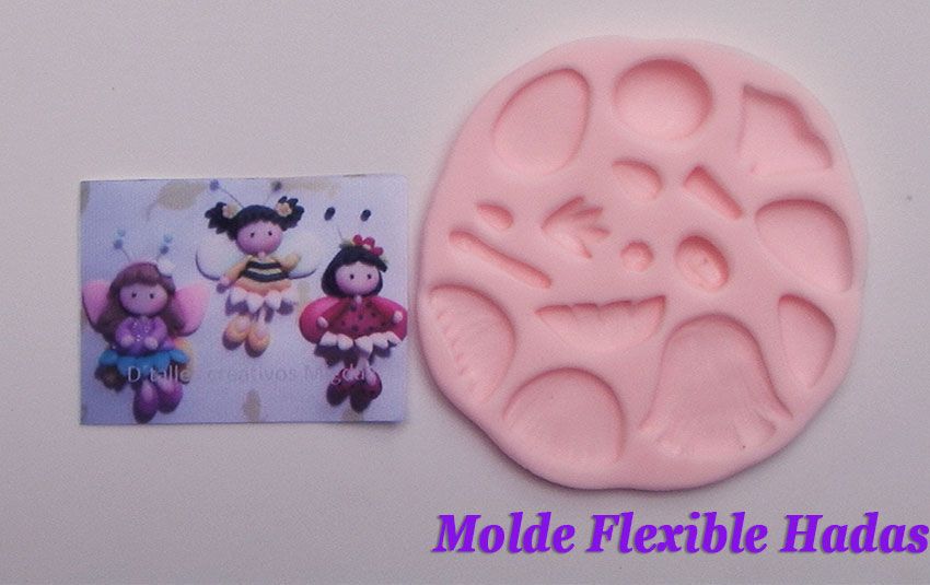 Molde Flexible de muñecas o hadas para crear apliques en pasta
