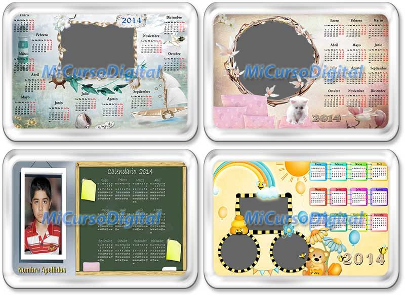 coleccion kit de calendarios 2014 listos para imprimir plantillas vectorizados vectores