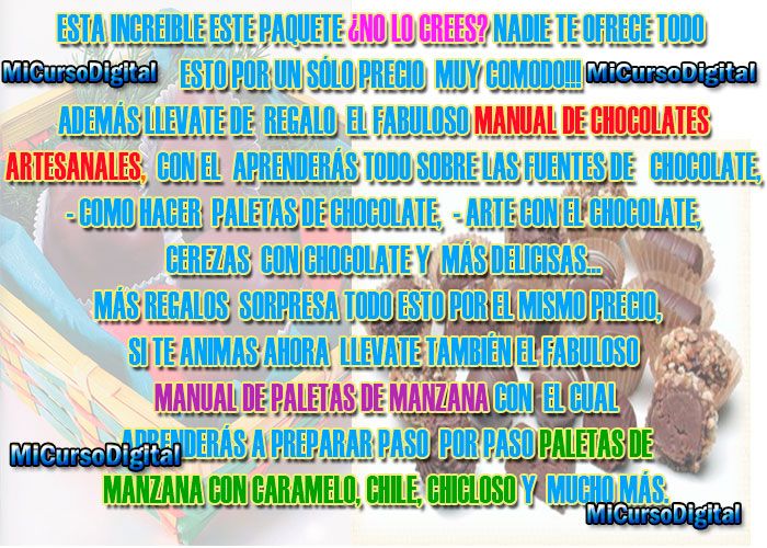 curso elaboración chocolates artesanales caramelos paletas