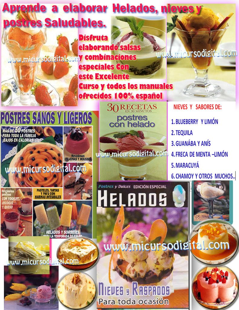 cursos de helados nieves y raspados jarabe para helados manuales