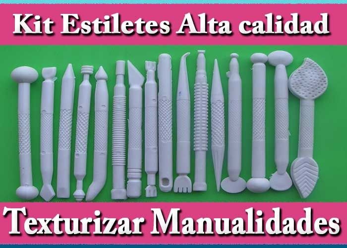 Kit estiletes estecas alta calidad para texturizado de pasta repujados