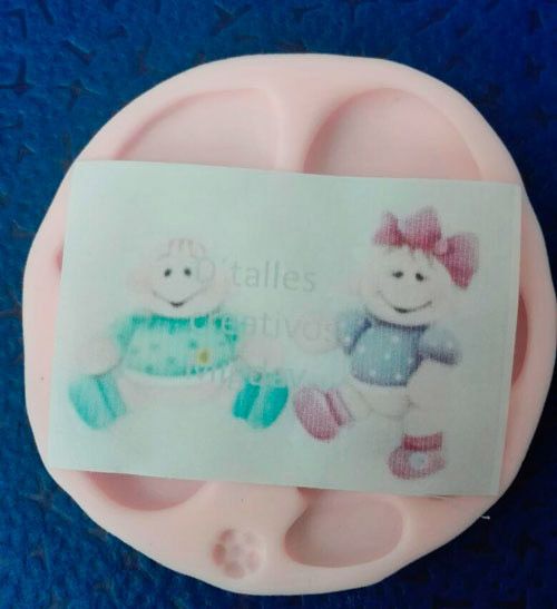 Molde Silicona Bebé glotón No.1 para decorar pasta flexible o fondant