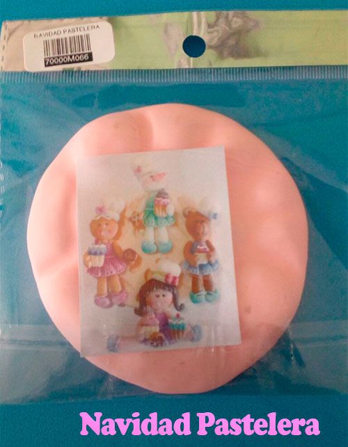 Molde en silicona munecas muffin navidad pastelera