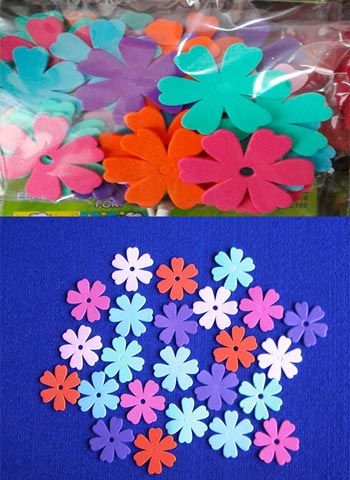 Figuras en foamy Flores No.5 en fomy plano floristería en goma eva