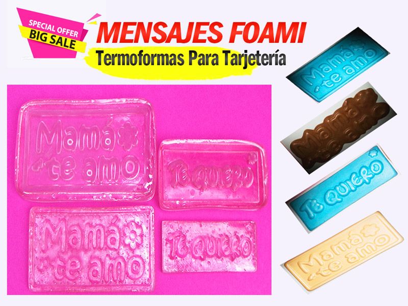 Set Termoforma para goma eva mensaje mamá te amo y te quiero