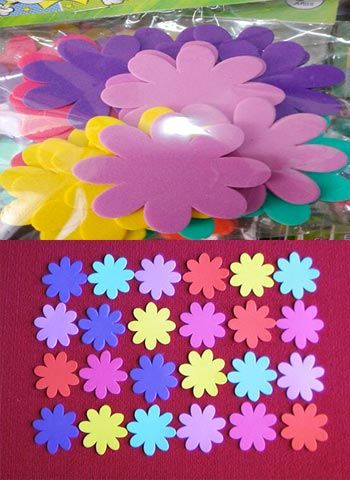 Figuras en fomy troqueladas Flores No.2 en foami plano
