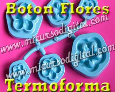 Termoforma boton rosa flores troquel goma eva inyector pasti