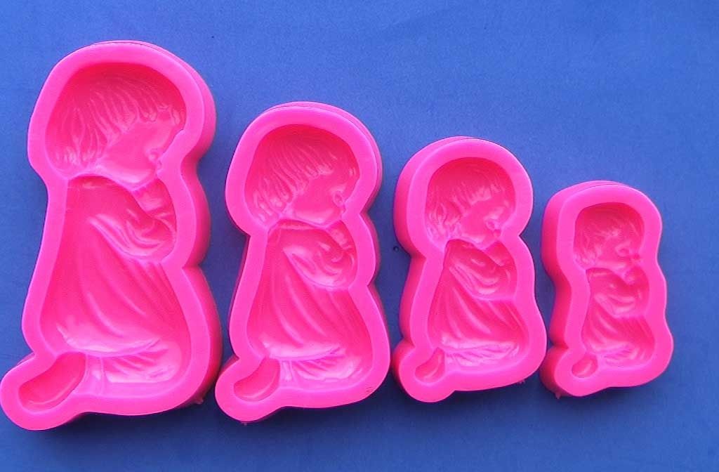 molde flexible para pasta bebe orando flexible para pasta fondant porcelana fria
