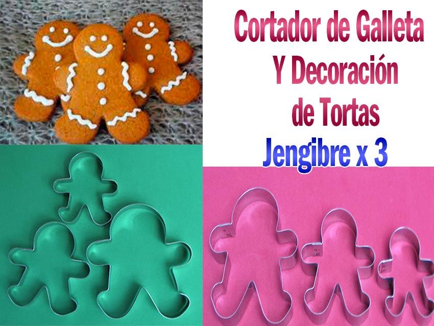 Molde cortador de galletas jengibre en acero y decoración de tortas