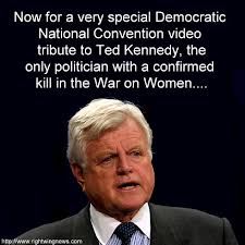 Ted Kennedy kills a woman with his car while driving drunk and becomes