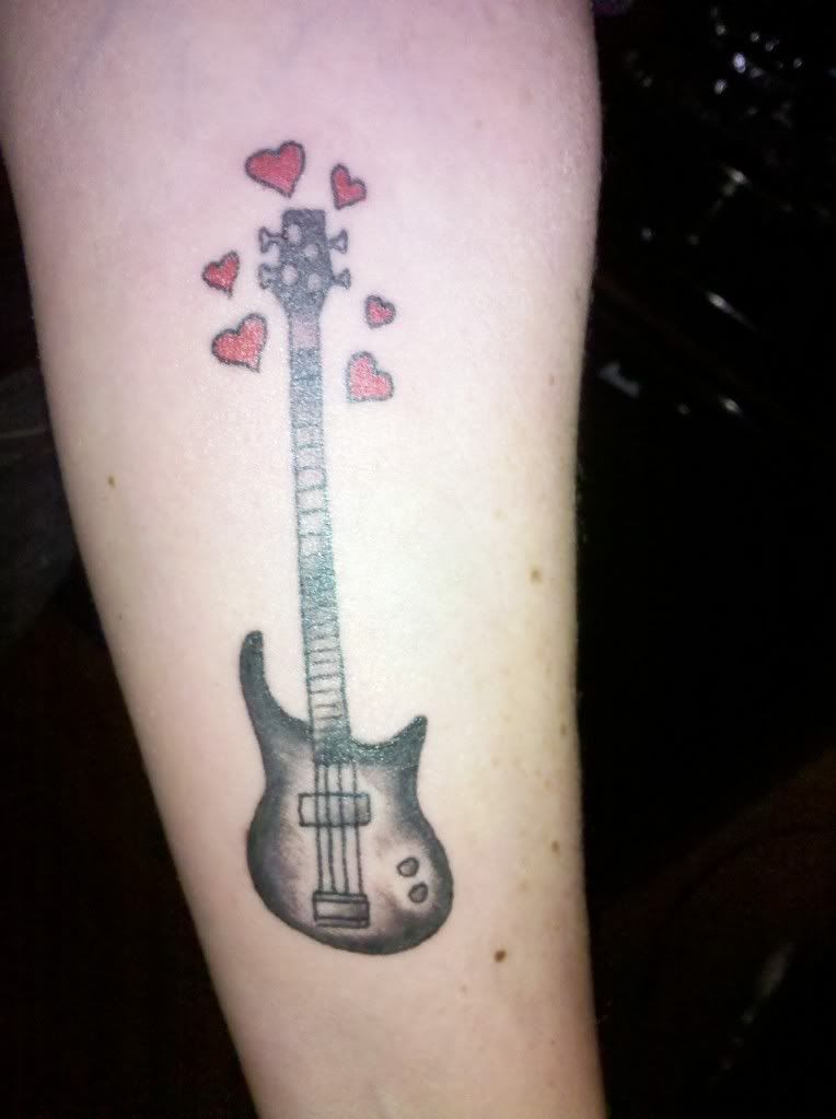 bass guitar tattoo. wallpaper tattoo bass guitar