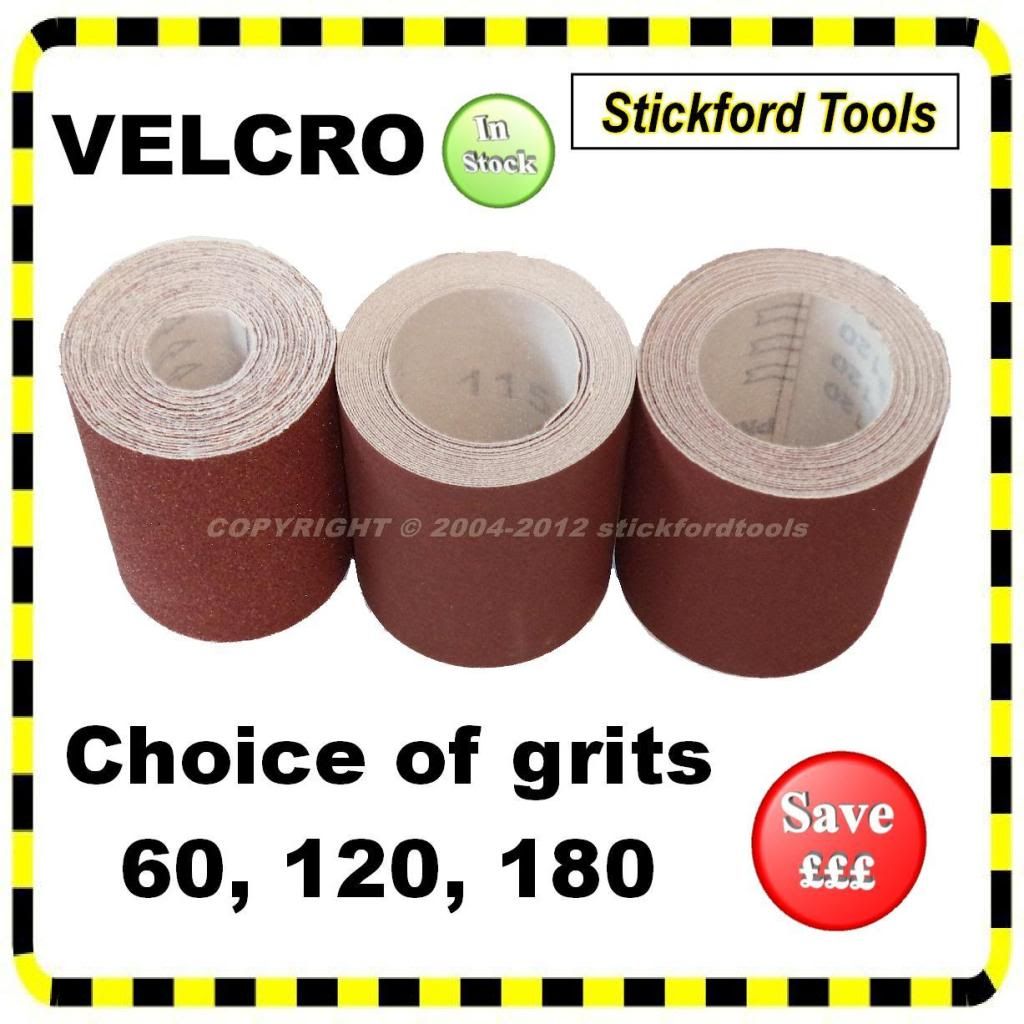 5M VELCRO SANDING ROLLS 60, 120, 180 GRIT HOOK & LOOP BACKED SANDPAPER