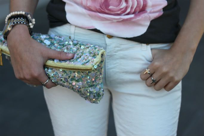 zara sequins clutch