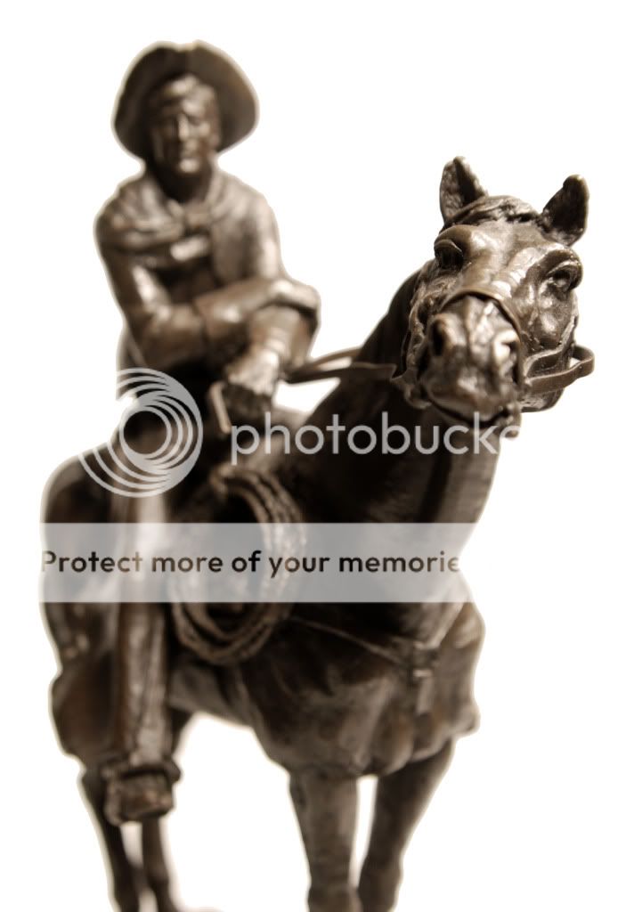   Western Sculpture Riding Cattle Wrangler Sunset Statue Art  