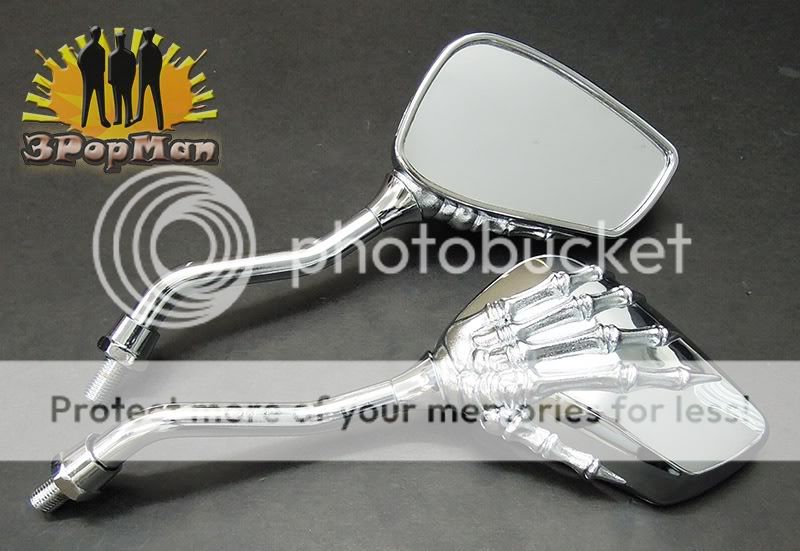 Chrome METAL Skull Claw Motorcycle Custom Dirt Mirrors