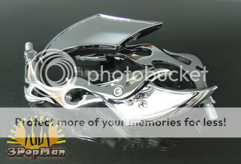 Chrome Flame Billet Blade Motorcycle Scooter ATV Mirror  