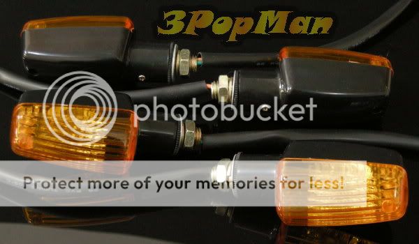 4x Black Rectangle Amber Orange Lens Motorcycle Blinker Indicator 