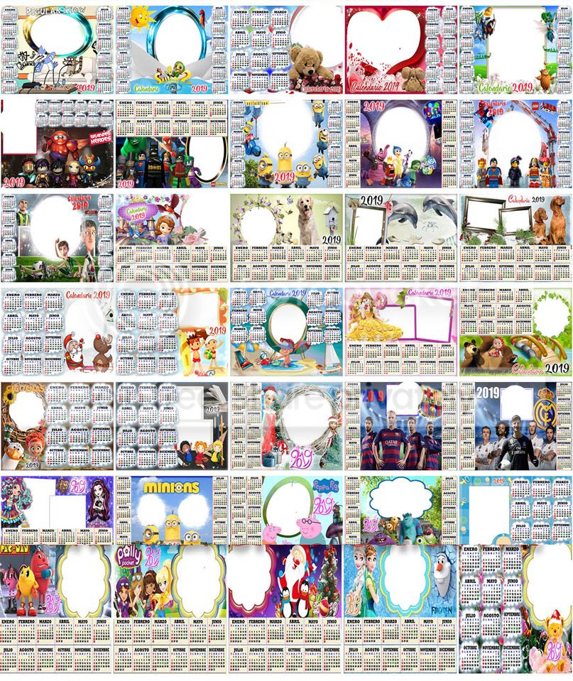 Calendarios 2019 templates navidad retoque digital