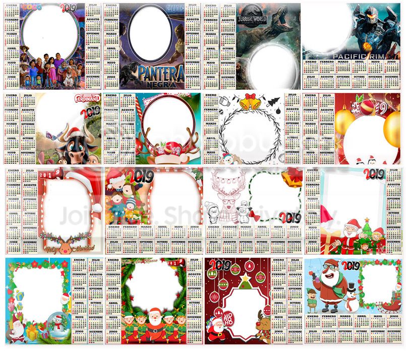 calendarios 2019 plantillas para retoque fotografico
