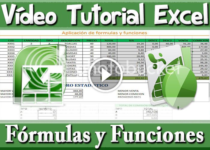 Vídeo Tutorial Excel Trabajo con Fórmulas y Funciones