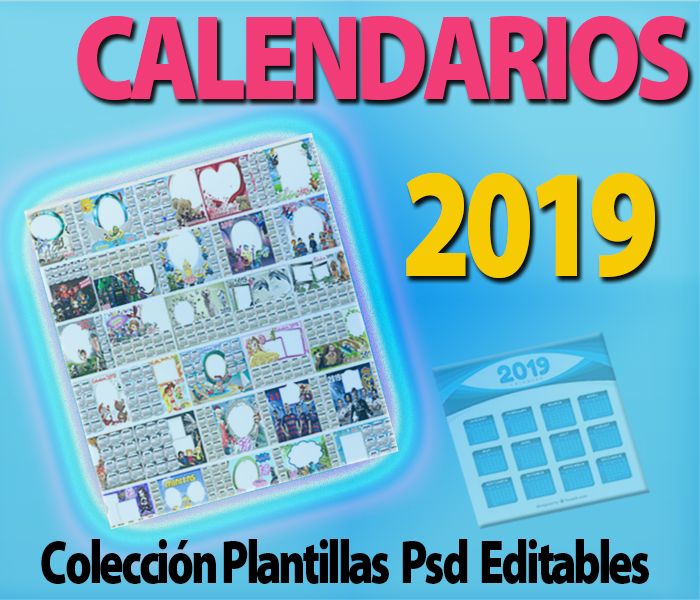 Plantillas Psd Calendarios 2019 Almanaque Templates Editables