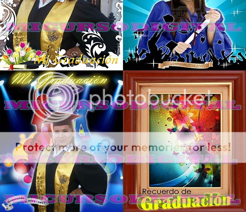 Fotomontajes Grados Psds Plantillas  Photoshop Marcos diplomas Mosaicos templates