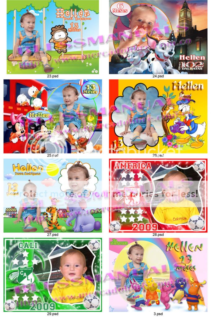 Psds Montajes infantiles templates niños Photoshop cc