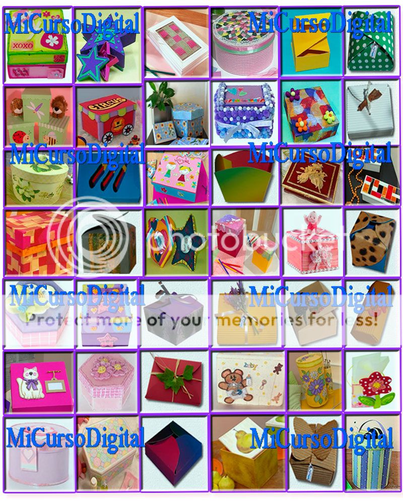 cajas decorativas empaques  moños regalos curso manualidades online descargar gratis 