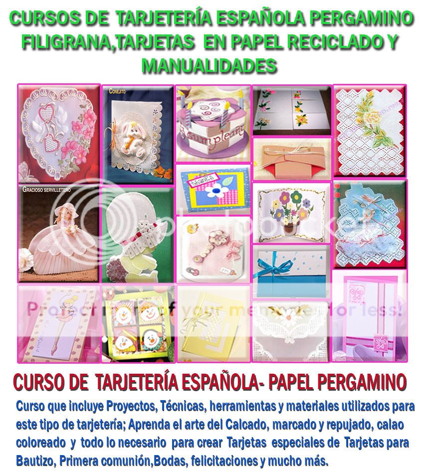 curso manualidades tarjetas pergamino filigrana tarjeteria española