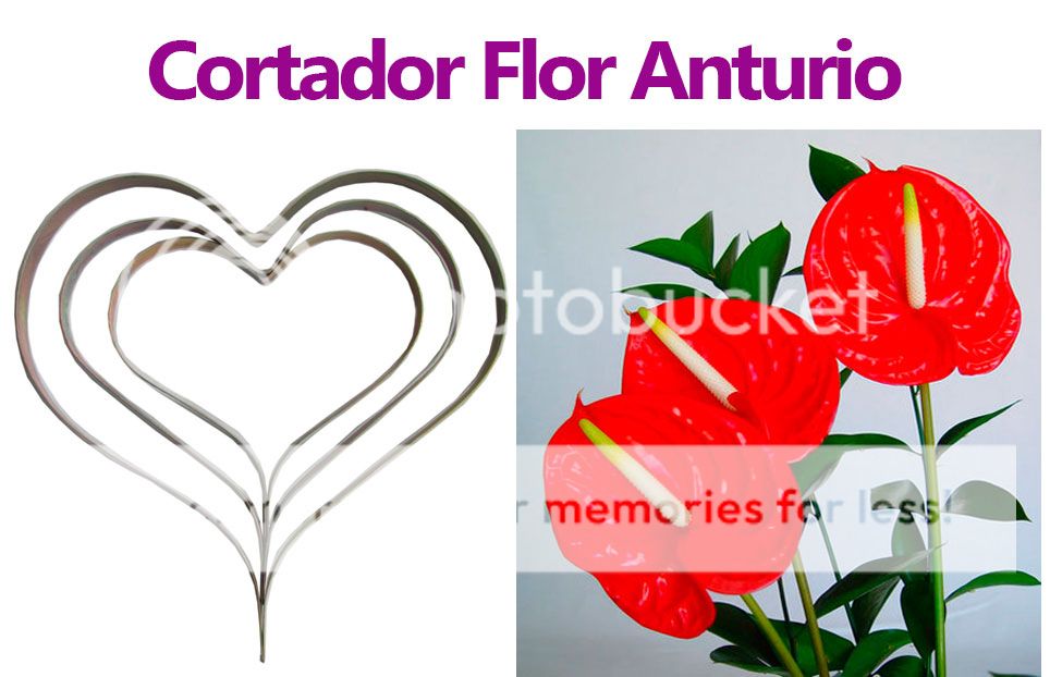 Cortador de Flor Anturio Para modelado de floristería en porcelanicrón