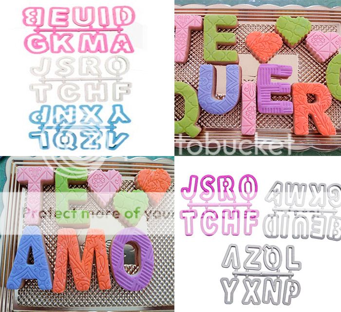 Cortador de abecedario 5 cm letras para decorar tortas y galletas