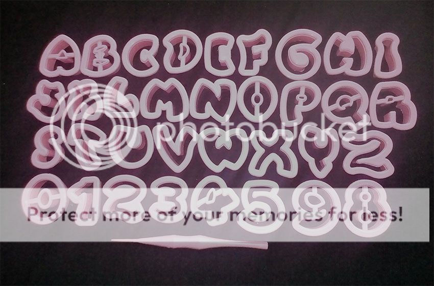 Molde plástico abecedario y numeros alfabeto letras cortador 2cm
