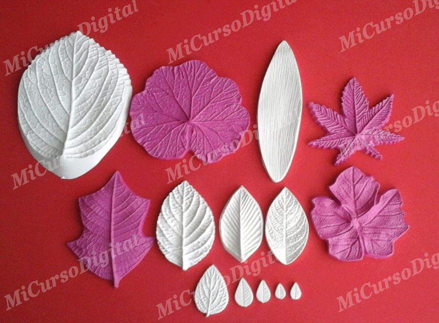 Hojas nervadoras modelado porcelanicrón pasta fría 15 Pz