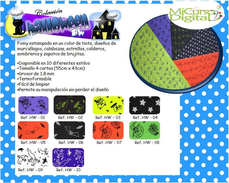 Goma eva Halloween fomy foamy Foami estampado o impreso 1pz