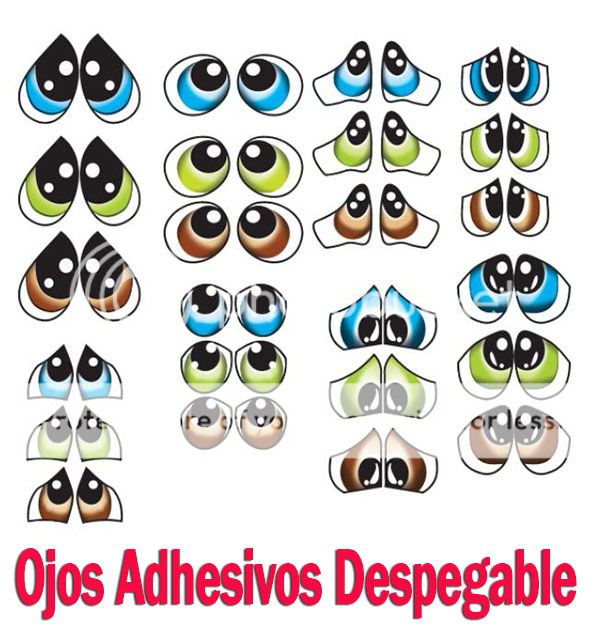 Ojos Adhesivos despegables sticker para muñecos pegatinas