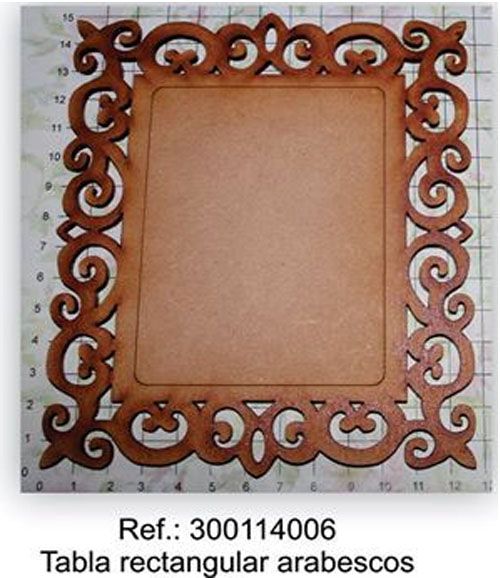 Tabla rectangular arabesco Laser mdf decorativos para fotos 14cm