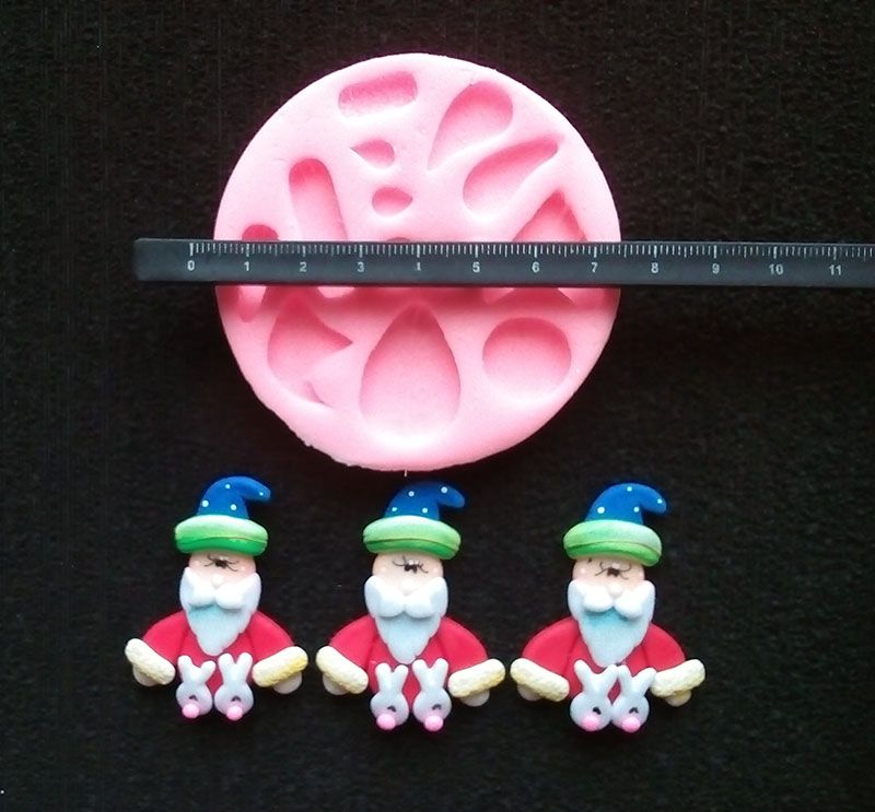 Molde silicona santa Clous Papá Noel en pantuflas