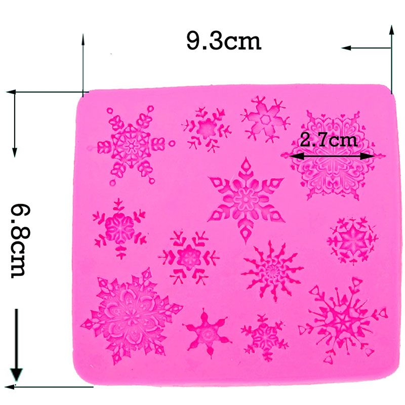 Molde en silicona estrellas copo de nieve navidad para manualidades pasta fria