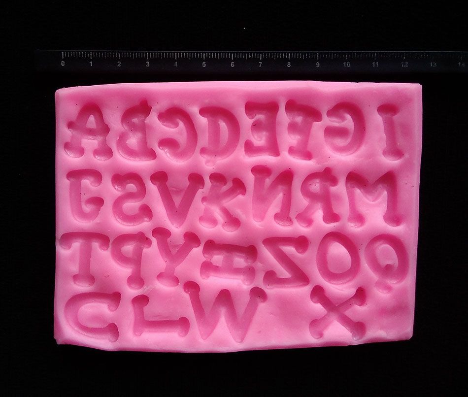 Molde en silicona 3d abecedario letras 2 cm para pastillaje y tortas