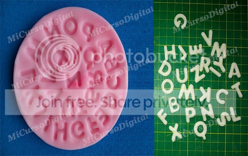 Molde silicona abecedario letras alfabeto para fondant y pasta fría