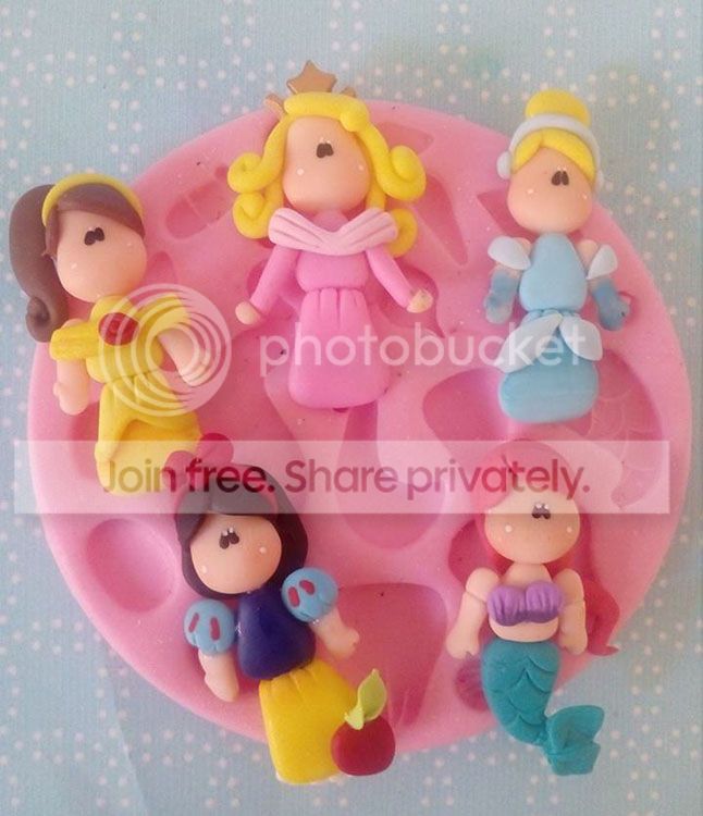 Molde silicona para crear muñecas princesas en pasta fría