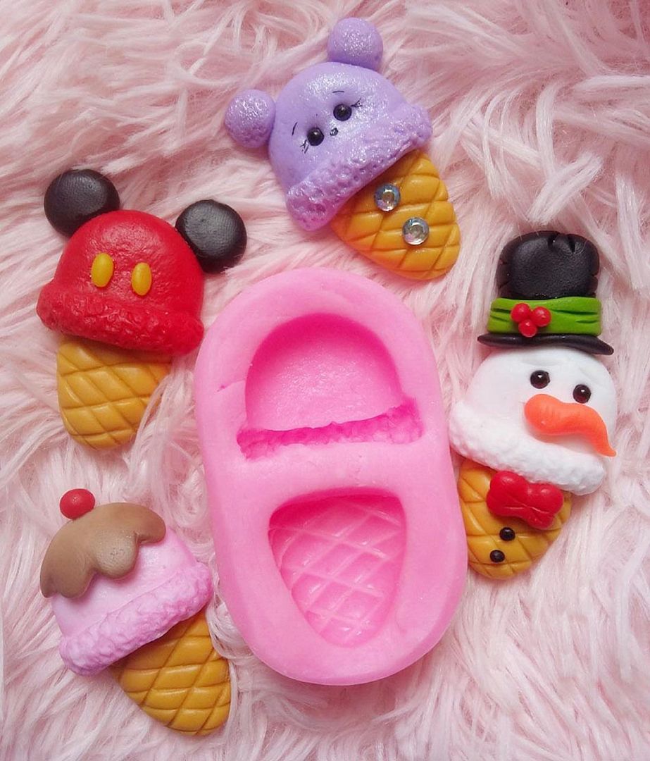 Molde silicona helados paleta ice cream para fimo y fondant