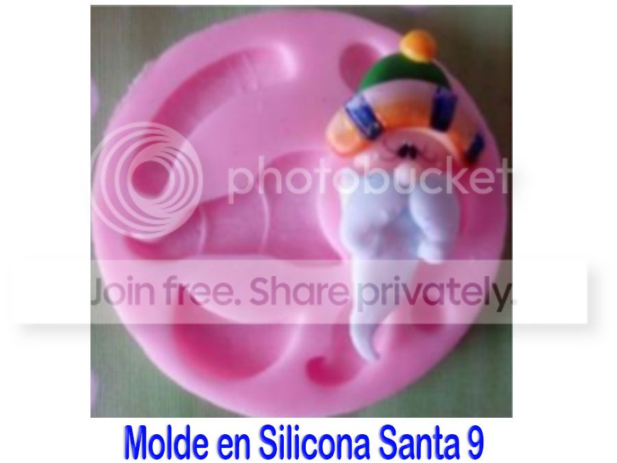 Molde silicona cara santa claus papa noel barga para artesanía