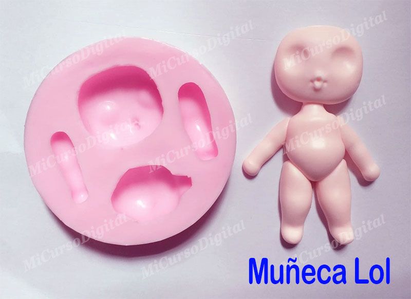Molde silicona muñeca lol para artesanías y en pasta fría