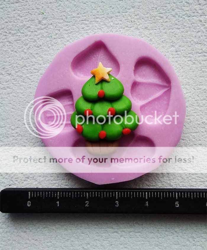 Molde silicona árbol de navidad mini para porcelanicron fimo y mas figura aplique